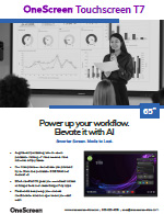 OneScreen Touchscreen T7 Spec Sheet